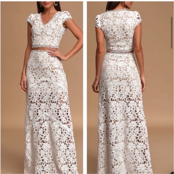 Lulu’s white eyelet lace 2 piece set. Size XS. New with tags. - Picture 2 of 7